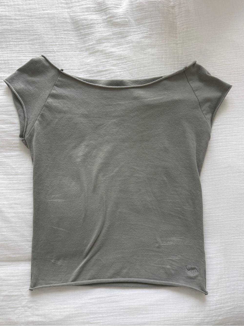 Cotton seamless boat neck tee light green